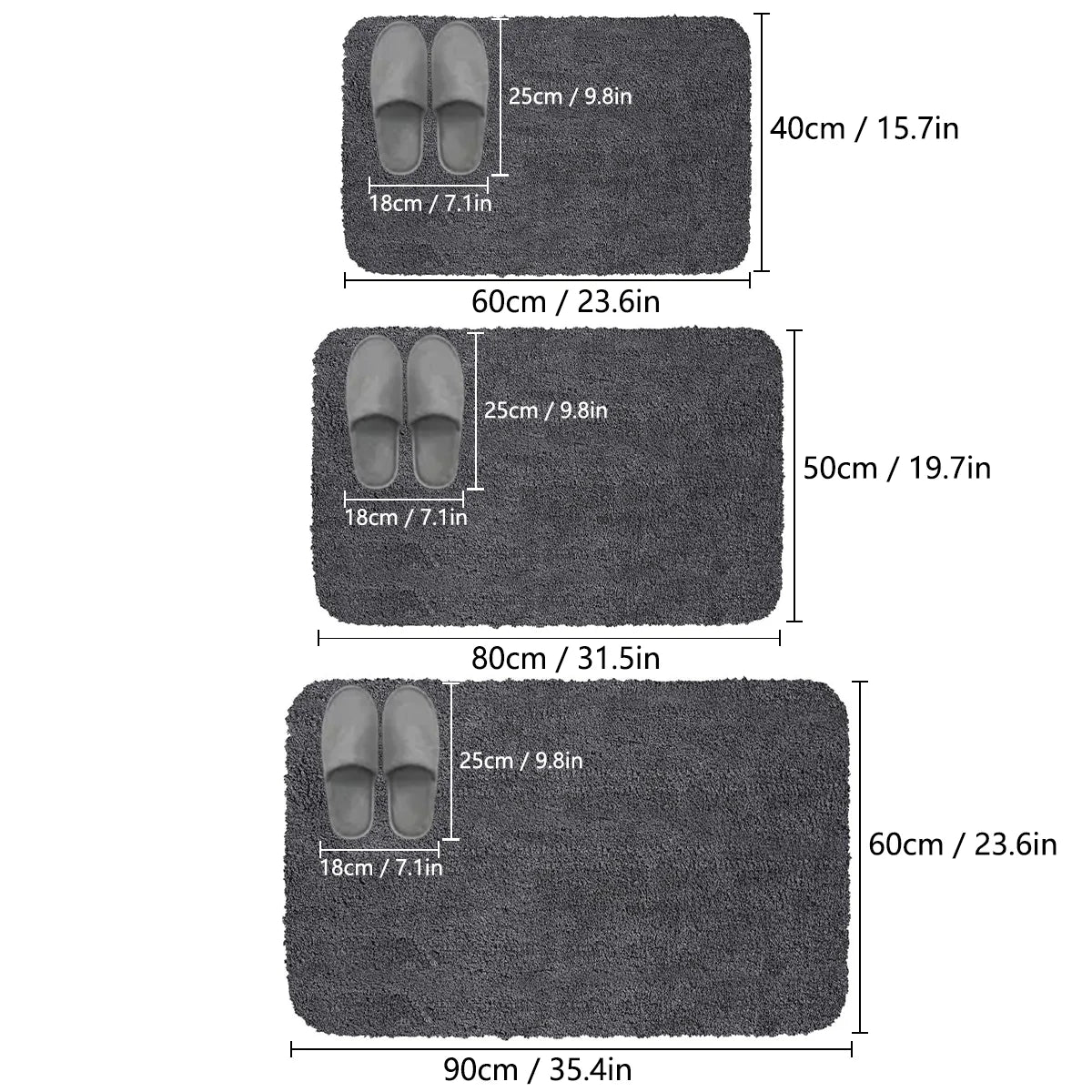 Long-Pile Shaggy Absorbent Bath Mat – Fluffy Non-Slip Bathroom & Entrance Rug