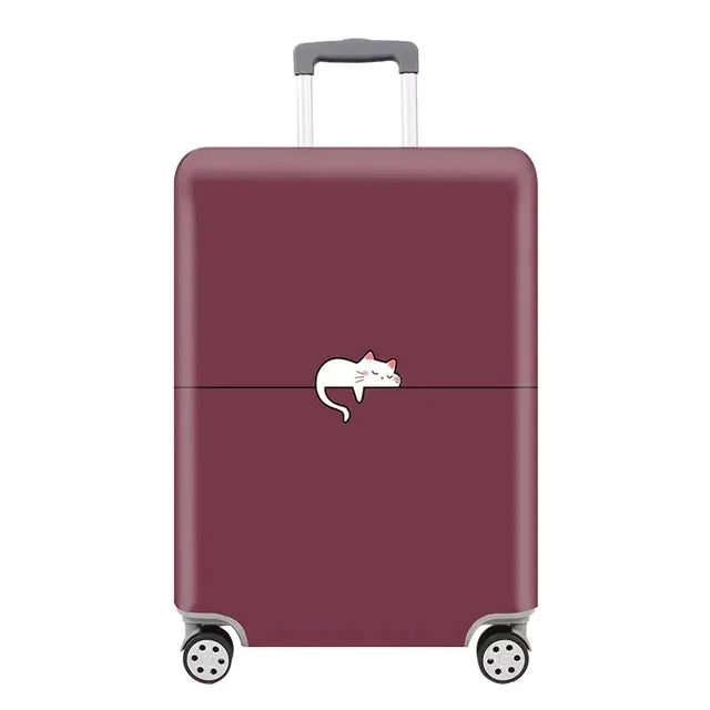 Elastic Stretch Printed Luggage Cover with Zipper & Buckle – Fits 18–32 Inch (46–81 cm) Suitcases – Durable Travel Trolley Protector