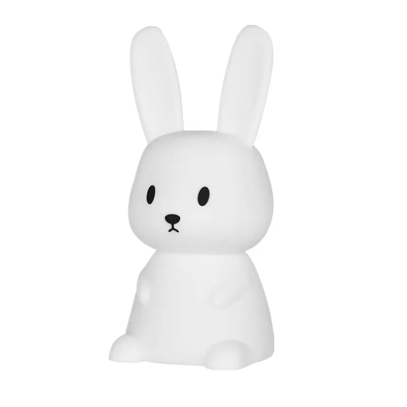 Silicone Rabbit Night Light Touch Sensor LED Lamp, USB Rechargeable Cute Animal Table Lamp for Kids & Baby Bedroom Gift