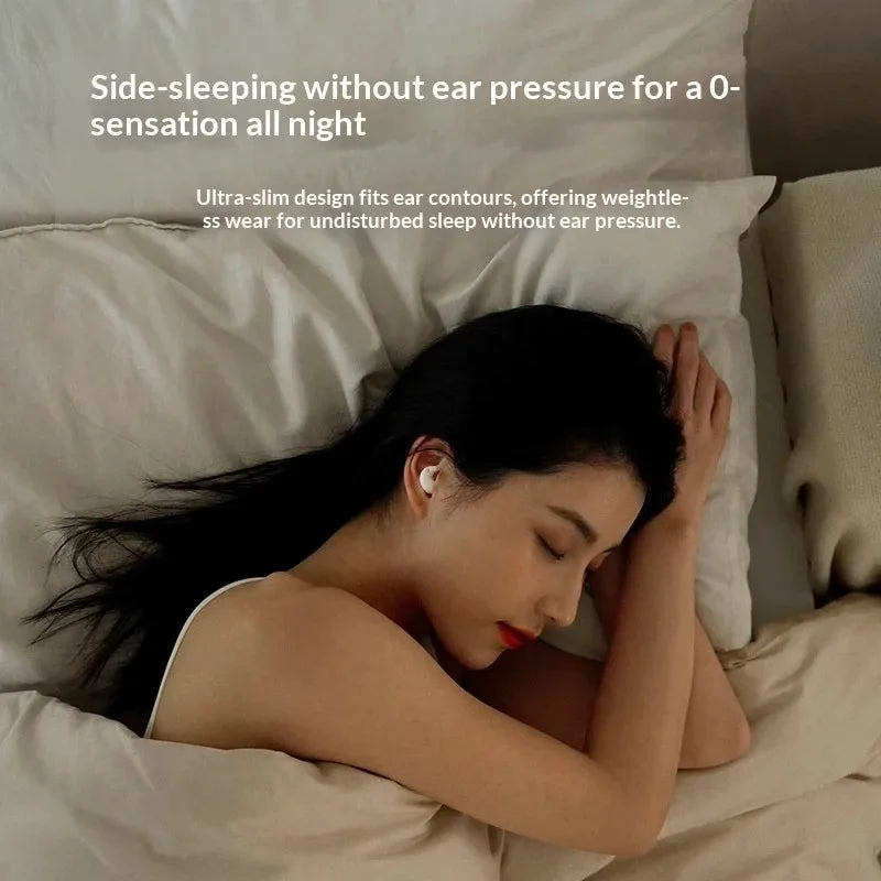Ultra-Thin Wireless Sleep Earbuds for Side Sleepers - Zero-Pressure Bluetooth In-Ear Headphones with Long Battery Life