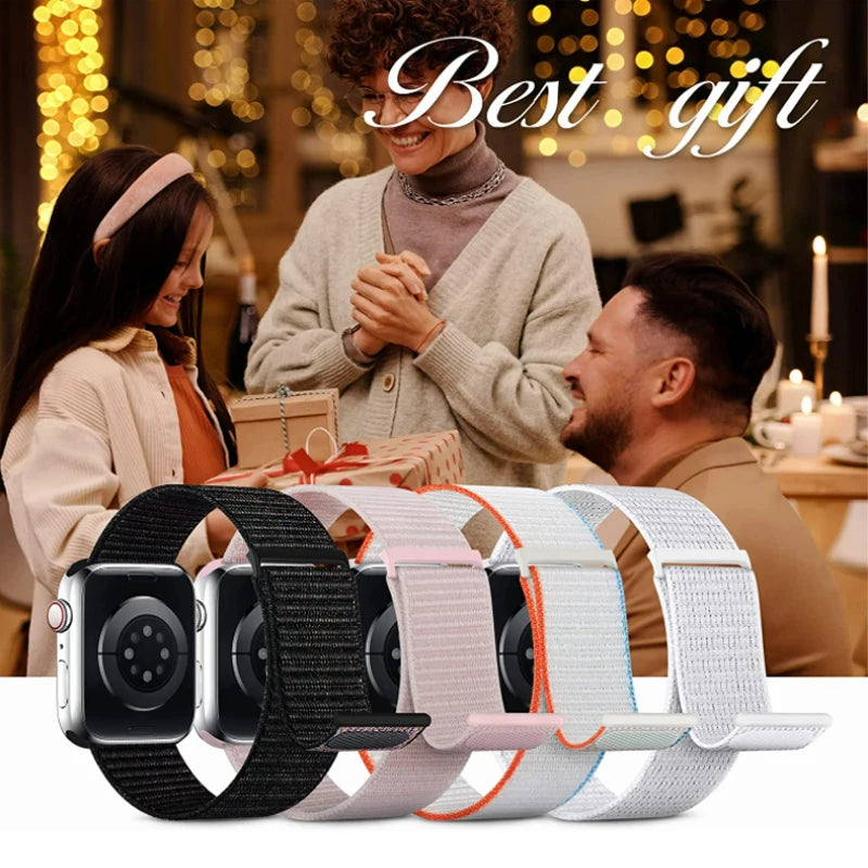Nylon Braided Breathable Watch Band – Fits 38/40/41/42/44/45/46/49 mm (1.50–1.93 in) Smartwatches