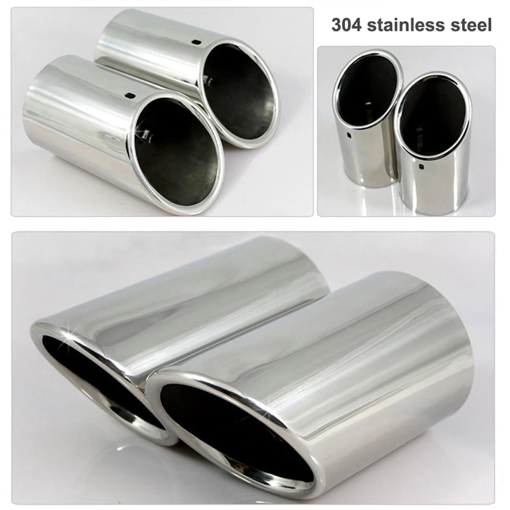 Stainless Steel Exhaust Muffler Tip Tailpipe - Universal Rear Car Exhaust Trim 2.68 in (6.8 cm)