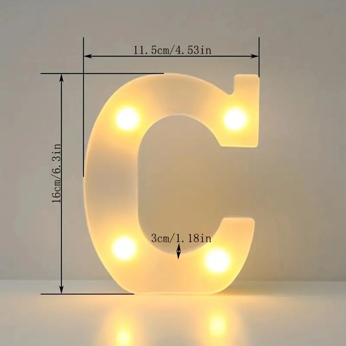 White LED Angel Night Light 6.3in (16 cm) Marquee Sign for Home, Wedding, Party & Christmas Decor