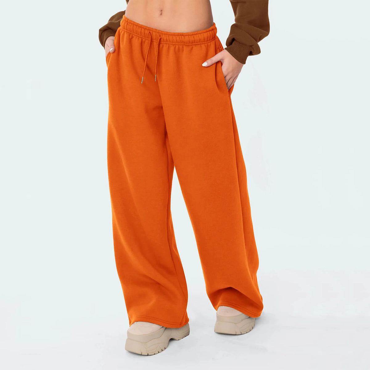 Women's High Waist Wide Leg Joggers - Y2K Baggy Drawstring Sweatpants, Casual Athletic Trousers