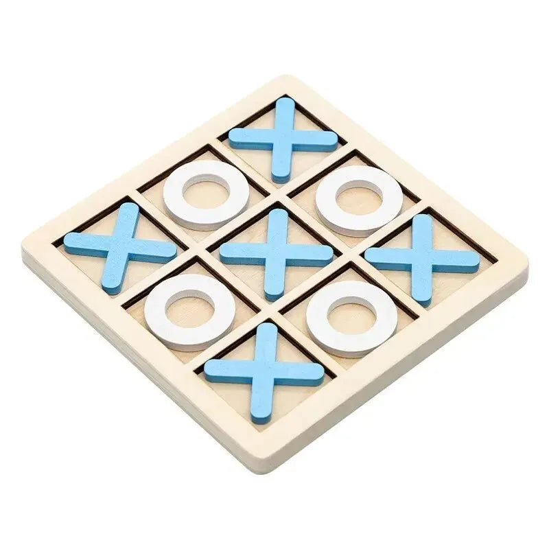 Montessori Wooden Tic-Tac-Toe (XO) Puzzle Board 9.8×9.8 cm (3.9×3.9 in) – Educational Brain Training Toy for Kids