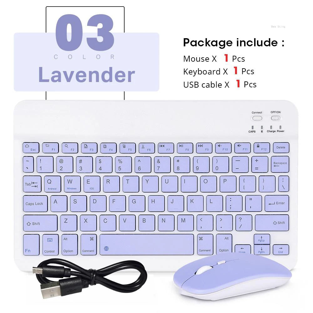 Mini Wireless Bluetooth Keyboard and Mouse — Portable Slim Rechargeable Keyboard for iPad, iPhone, Android Tablets, Samsung, Xiaomi, Mac & Windows