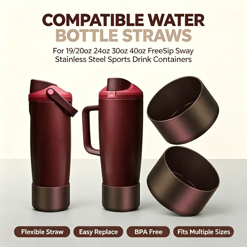Reusable Replacement Straws for 19/20oz, 24oz, 30oz & 40oz Stainless Steel Sport Water Bottles