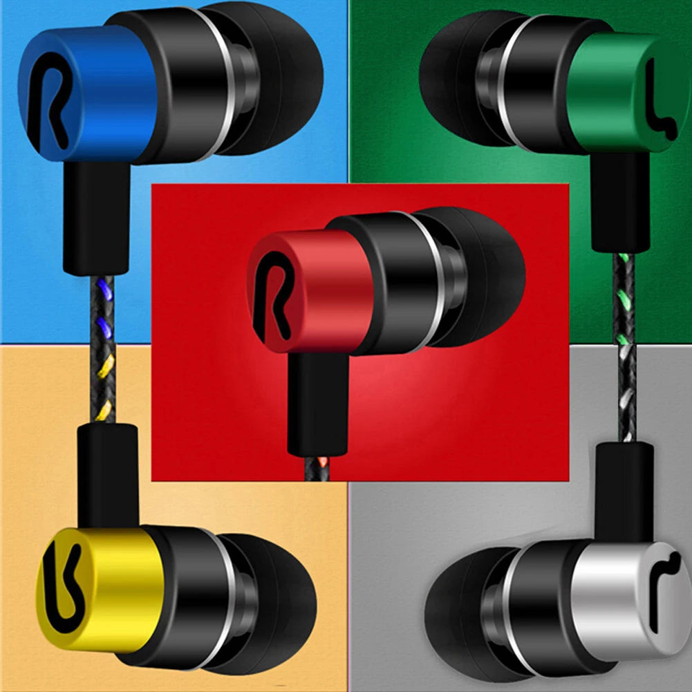 3.5mm In-Ear Wired Earbuds with Mic — Bass Stereo & Noise Cancelling