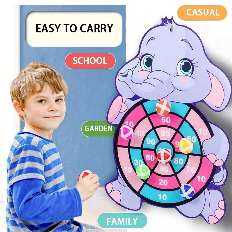 Montessori Sticky Ball Dart Board Target Game - Indoor & Outdoor Kids Toy, Party & Classroom Game