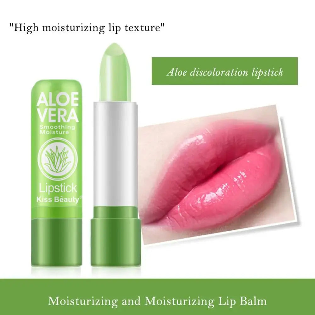 Aloe Vera Color-Changing Lip Balm — Long-Lasting Moisturizing, Temperature-Activated Fade-Resistant Tint