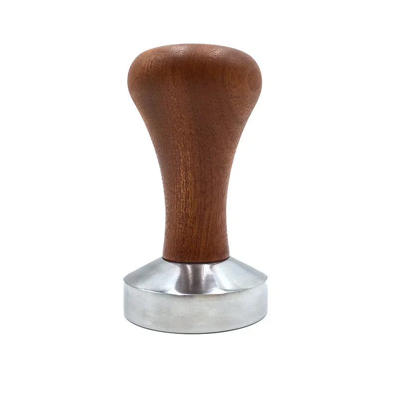 Espresso Tamper and Distributor 51/53/58 mm (2.01/2.09/2.28 in) Aluminum Flat Base with Wood Handle
