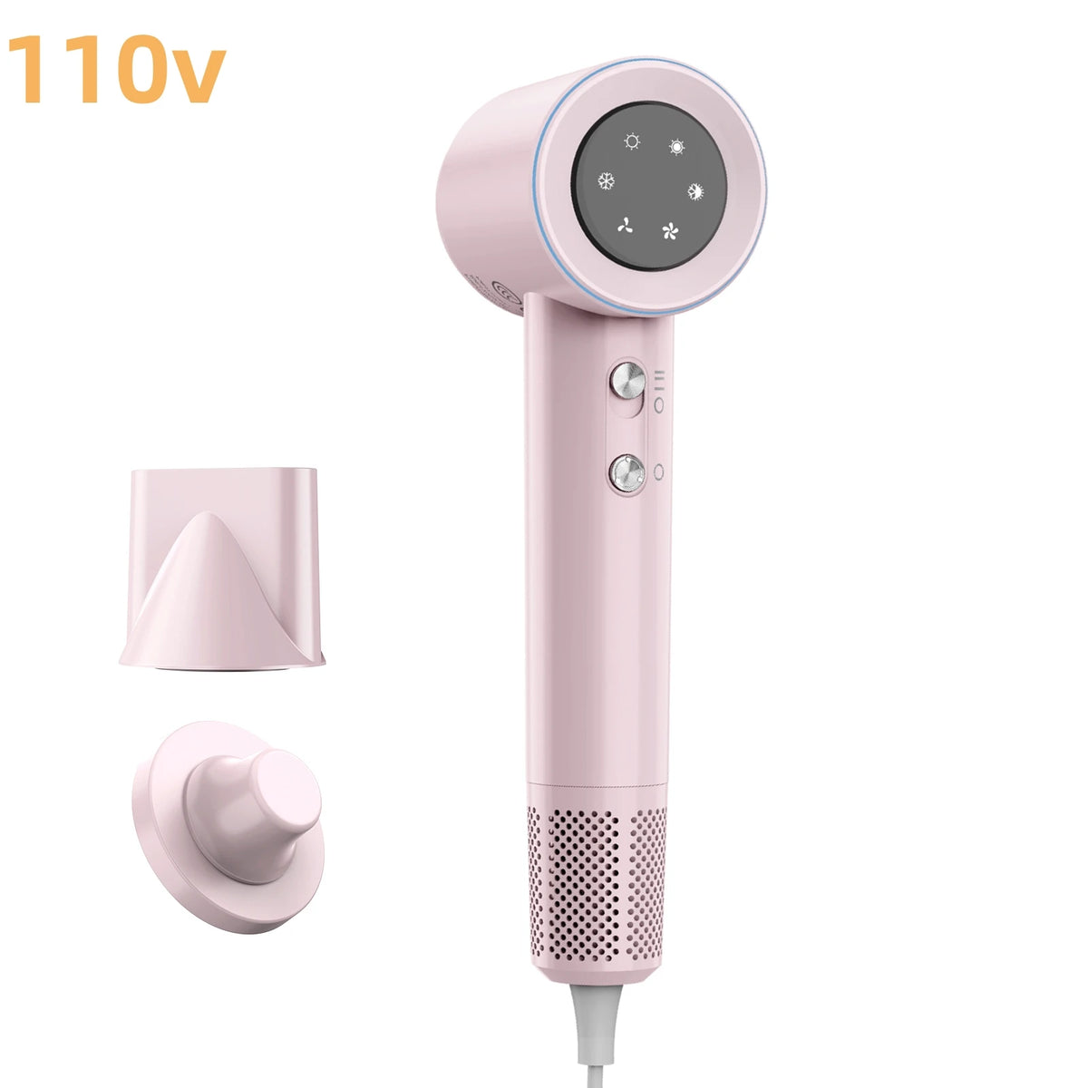 110,000 RPM High-Speed Wall-Mounted Hair Dryer - Negative Ion, Fast Drying, Low Noise, Thermo Control & LCD Display