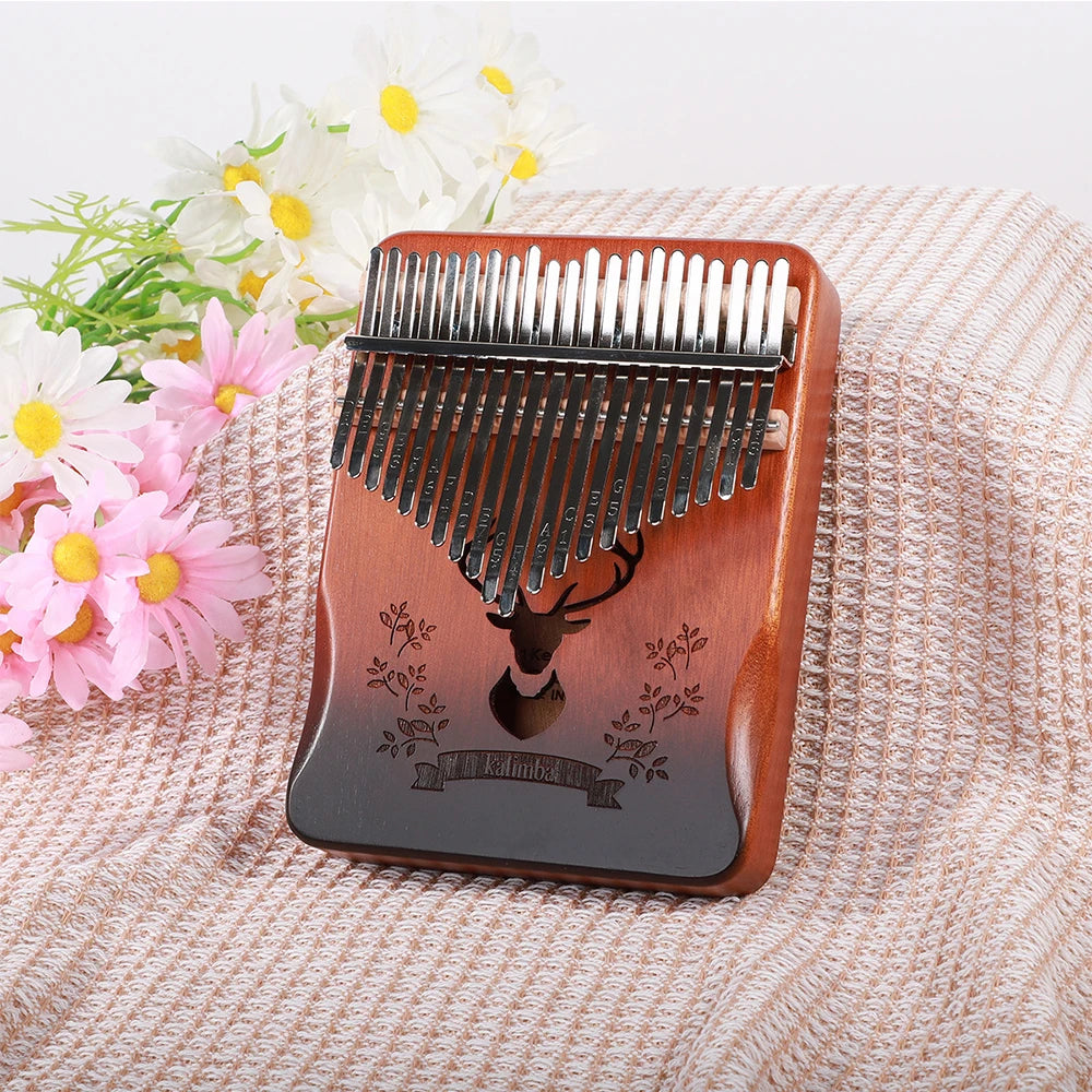 17 & 21-Key Kalimba Thumb Piano Finger Piano — Mahogany Mbira with Tuning Kit for Beginners