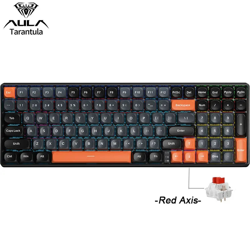 Wireless Mechanical Keyboard - 3-Mode (Wired/2.4GHz/Bluetooth), 100-Key Hot-Swap RGB PBT Keycaps, 4000mAh