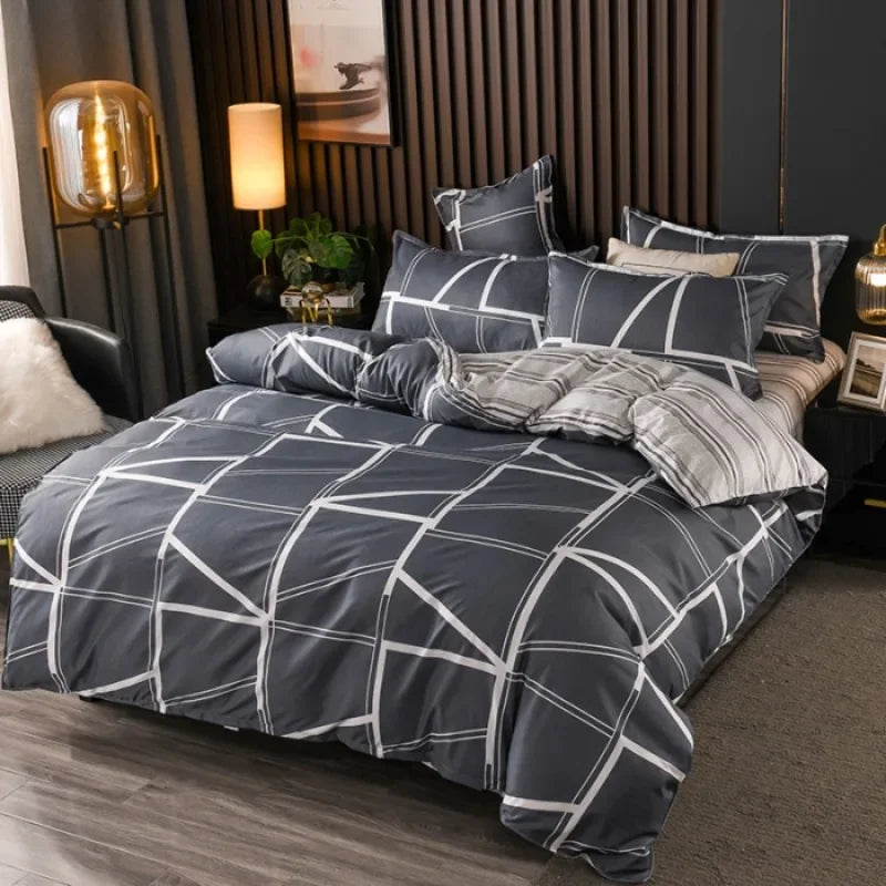 Aloe Vera Cotton 4-Piece Bedding Set – 1.5m (5 ft) Quilted Sheet & Quilt Cover, 500 TC