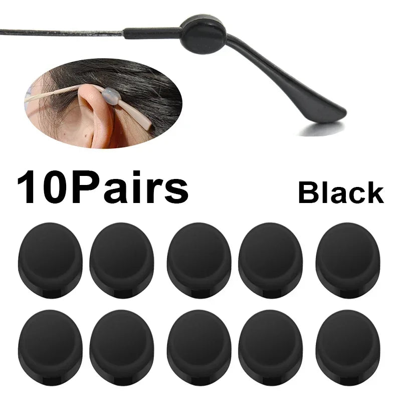 Invisible Silicone Ear Hooks for Glasses - Anti-Slip Temple Tips, Lightweight Non-Slip Grips