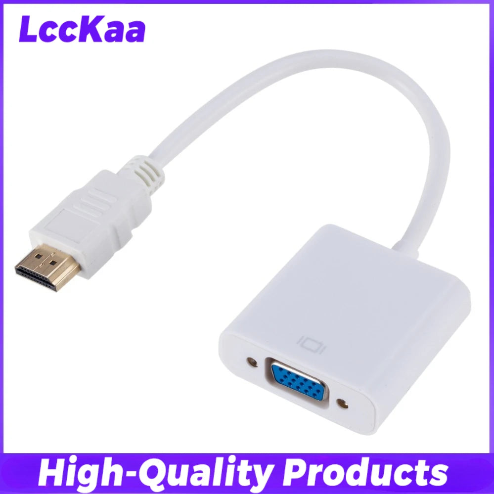 HDMI to VGA Adapter with Scaler – High-Speed HDMI Male to VGA Female Converter for PC, Laptop, TV & Projector