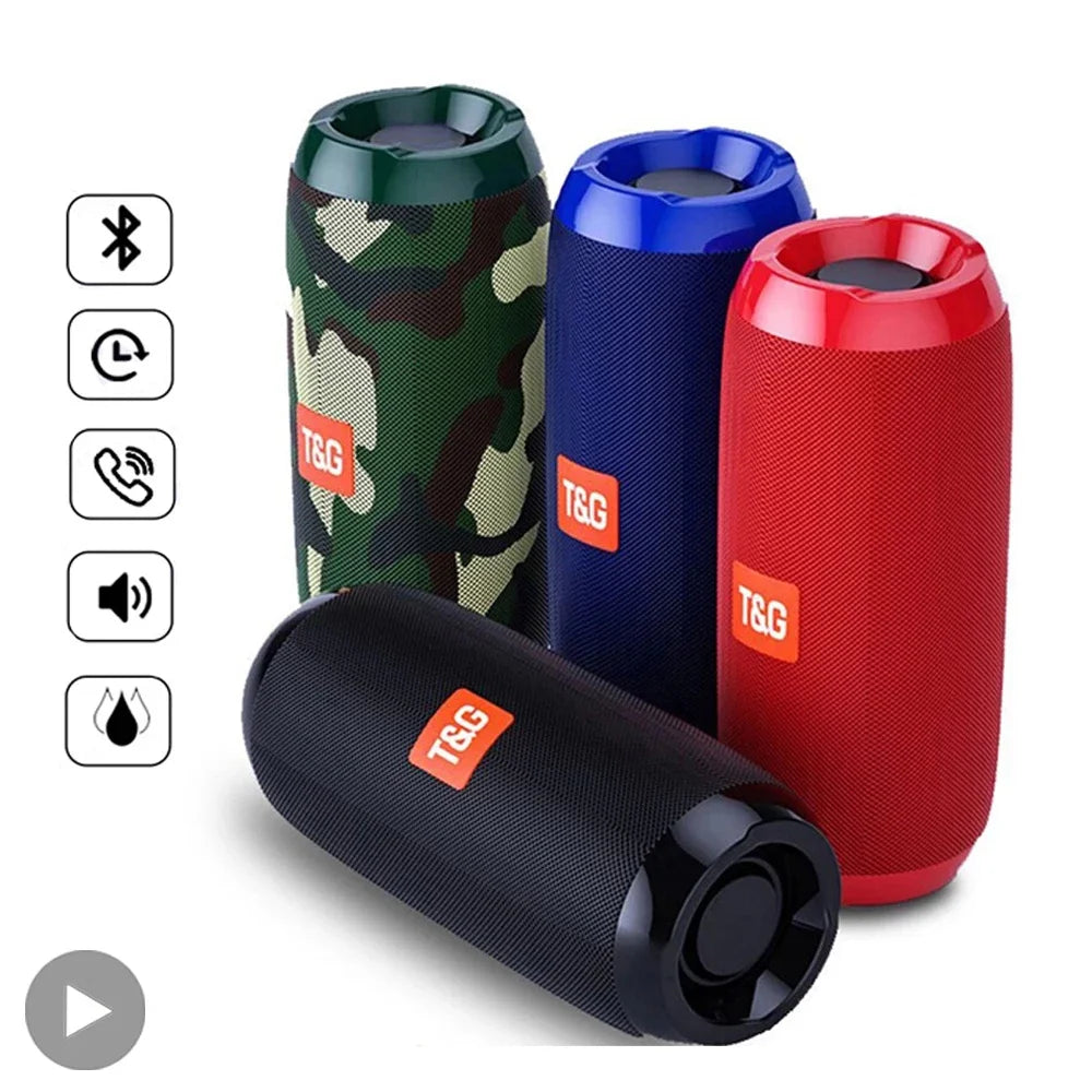 Portable Wireless Bluetooth Speaker 10W — TWS, FM Radio, IPX5 Waterproof, 1200mAh Handsfree