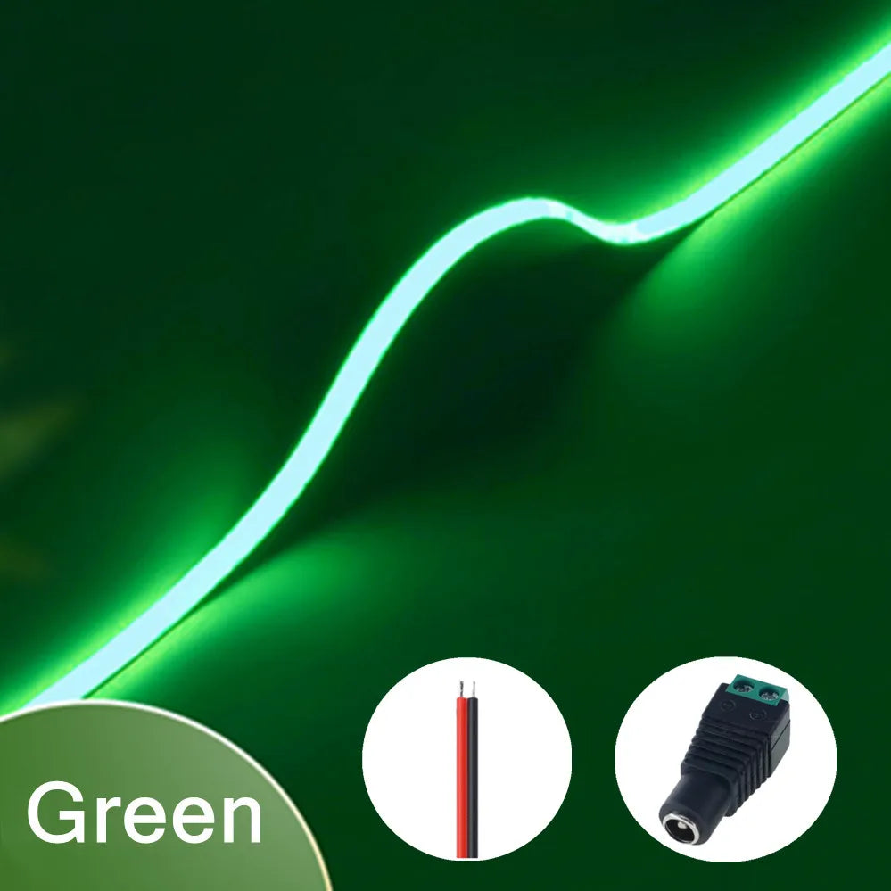 3mm (0.12in) Ultra-Thin COB LED Strip Light 12V – 400 LEDs/m Dimmable High-Density Flexible Tape, 3000K/4000K/6000K & Multicolor