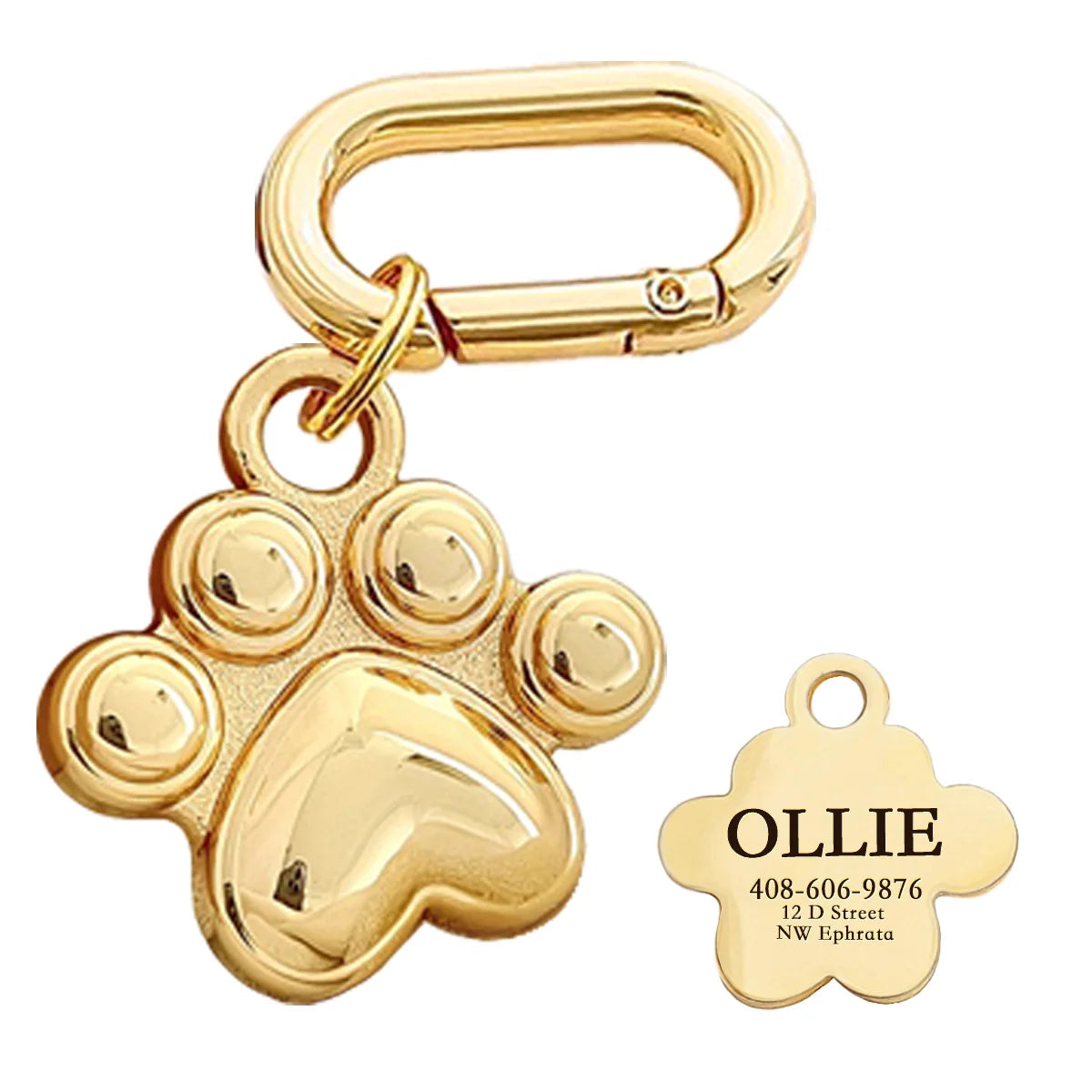 Personalized Pet ID Name Tag – Custom Engraved Anti-Lost Collar Tag for Dogs & Cats