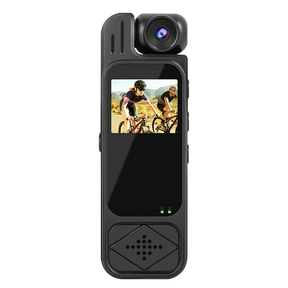 1080P Mini Camera with Infrared Night Vision & 180° Rotating Lens — Portable Body Camera with 1.3-inch Screen, Type-C, 1200mAh, Supports up to 128GB