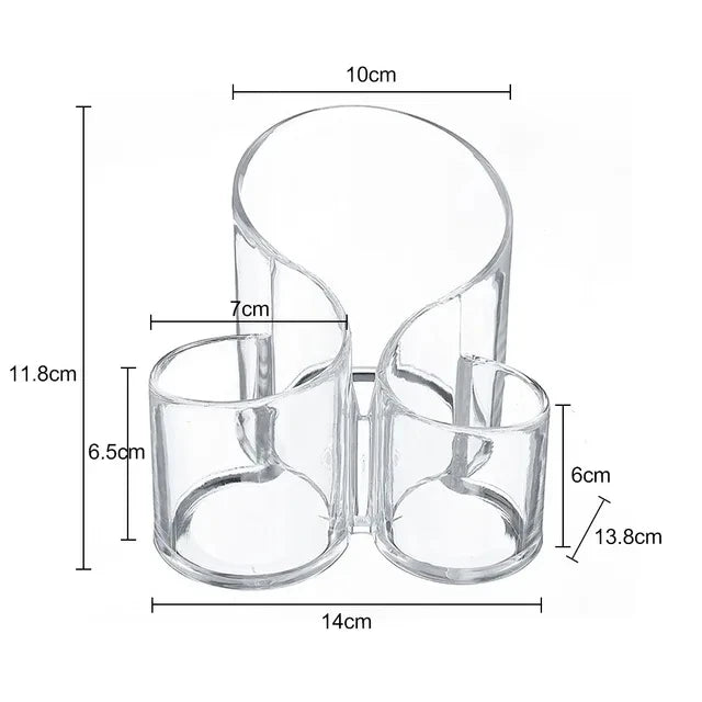 Clear Acrylic Makeup Brush Organizer – Transparent Cosmetic Holder for Lipstick, Brushes & Makeup Tools
