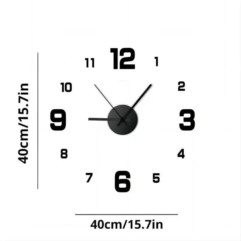 Acrylic Mirror Wall Clock Sticker — Modern Plant Pattern Wall Decor for Living Room & Bedroom
