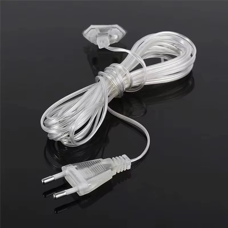 LED Curtain Icicle String Lights 5M (16.4 ft) x 0.4–0.6M (15.7–23.6 in) 96 LED Waterfall Festoon, Outdoor Christmas Garden & Eaves Decor