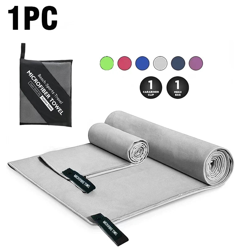 Microfiber Quick-Dry Large Beach & Sports Towel for Travel, Gym, Yoga, Swimming