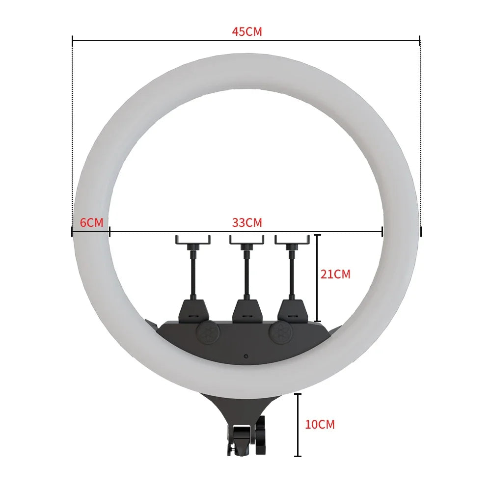 18-Inch (45 cm) 36W Bi-Color Ring Light Kit – Adjustable Stand, Phone Holder & Carry Bag for Makeup, Tattoo, Lash Extensions, Barber