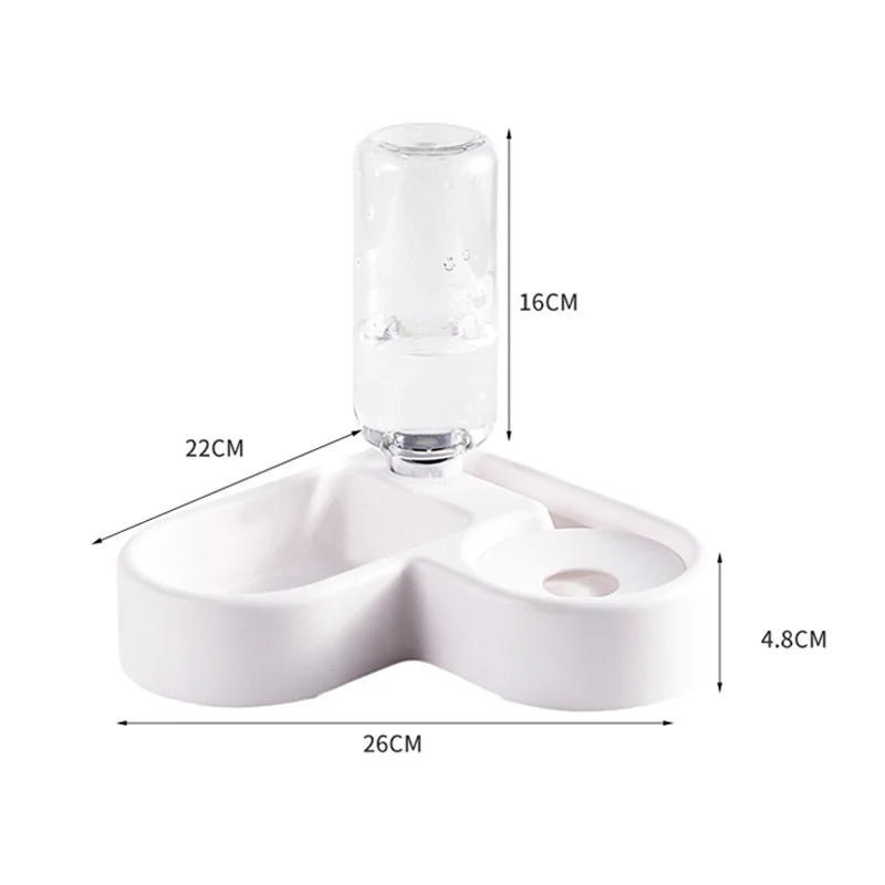 Automatic Moisture-Proof Love Pet Bowl - Dual-Use Water & Food Feeder for Cats and Dogs, 22 x 22 x 16 cm (8.7 x 8.7 x 6.3 in)