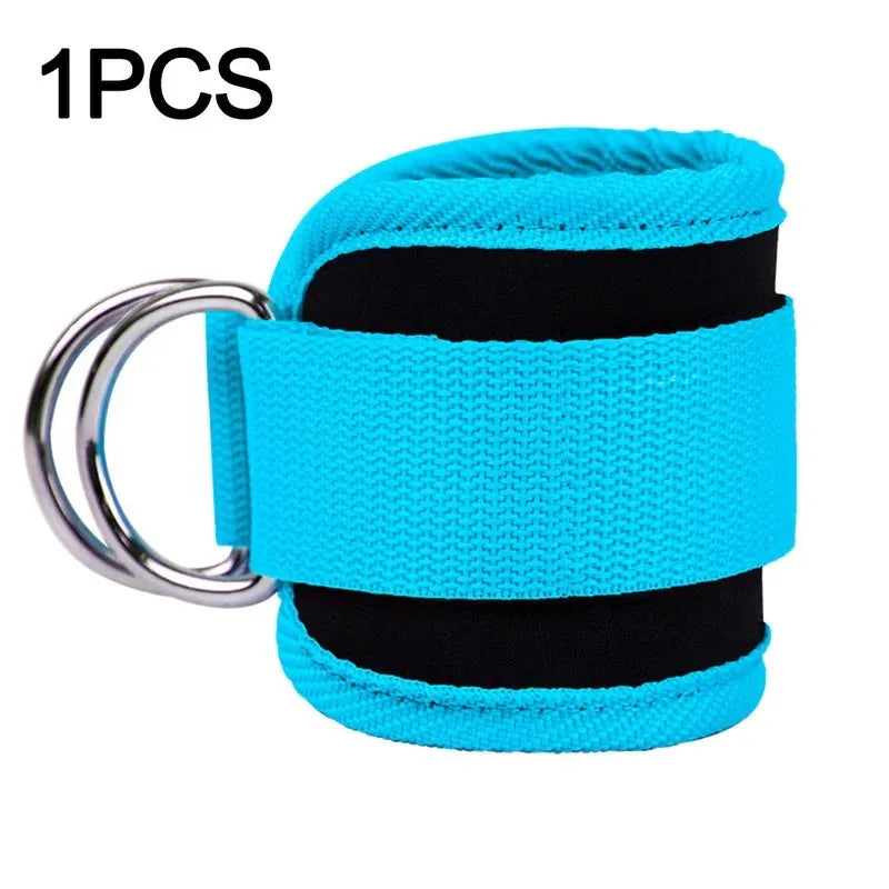 Padded Ankle Strap (1-Pack) - Double D-Ring Cable Machine Cuff for Leg Extensions, Curls & Glute Workouts