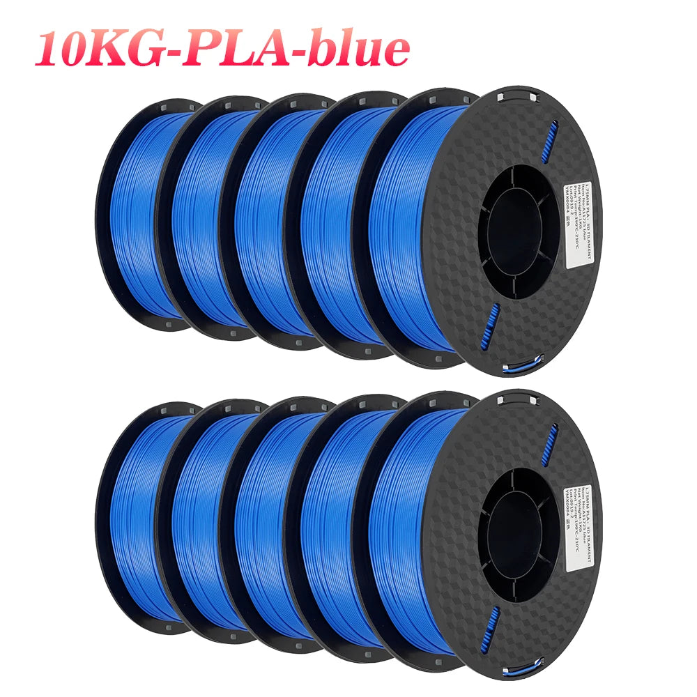 10kg (22lb) Multicolor PLA Filament – 10 × 1kg (2.2lb) Spools, 1.75mm for FDM 3D Printing
