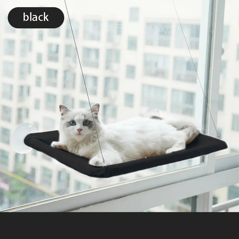Window-Mounted Cat Hammock 55 x 35 cm (21.7 x 13.8 in) Hanging Cat Bed for Cats & Kittens — Sunny Window Seat, Supports 20 kg (44 lb)