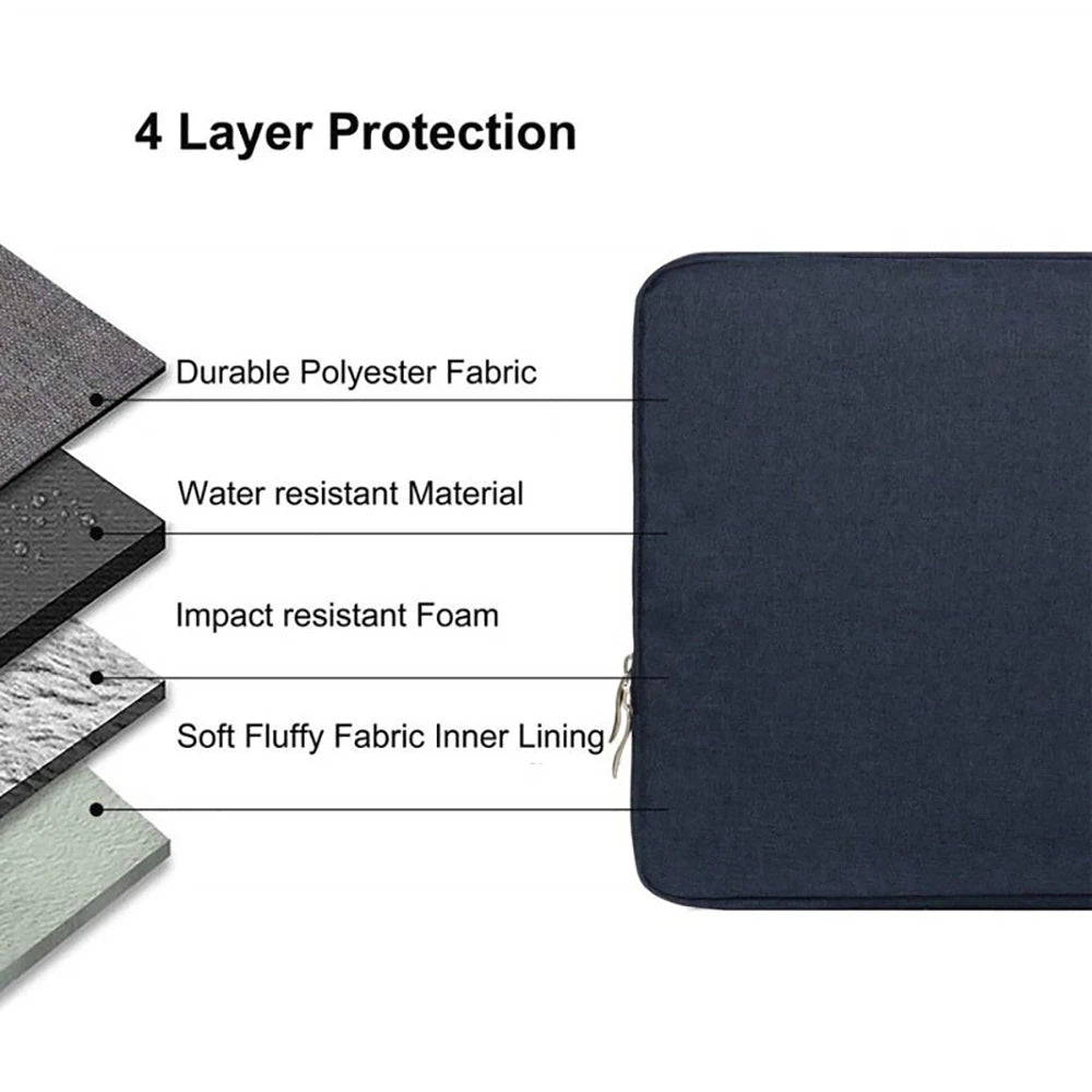 Waterproof Padded Laptop Sleeve with Handle 11–16 Inch — 360° Shockproof
