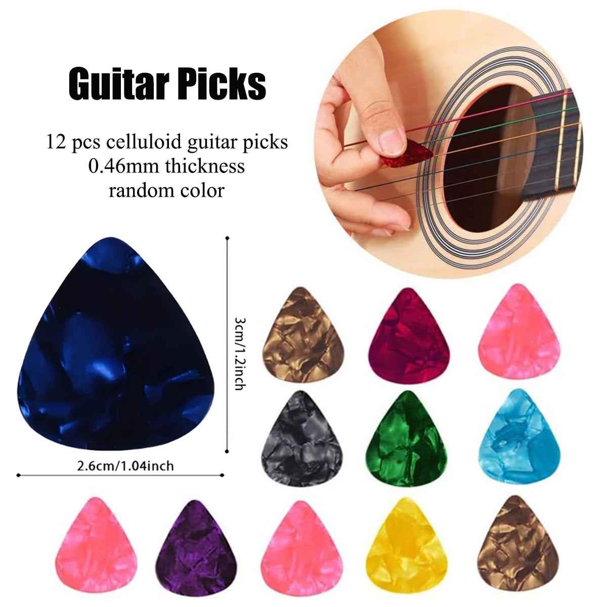 48-Piece Acoustic Guitar Accessory Kit, Capo, 3 Sets Strings, 12 Picks, Winder, Bridge Pins & Saddles — All-in-One Guitar Maintenance Kit