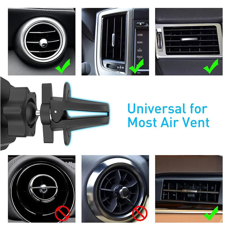 Universal 17mm Ball Head Magnetic Gravity Car Vent Phone Holder Air Outlet Clip Mount