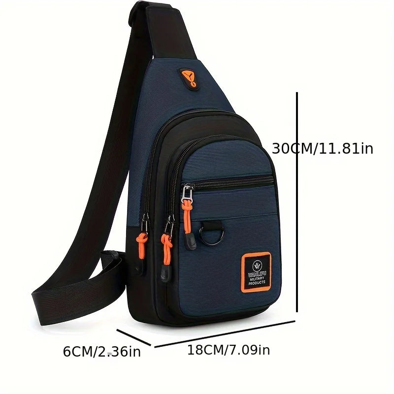 Men's Waterproof Outdoor Crossbody Chest Bag for Hiking, Biking & Travel