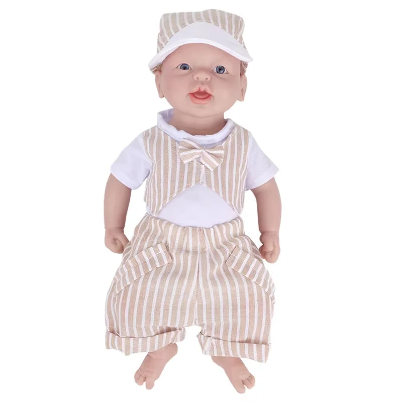 Full Silicone Reborn Baby Doll 14-15 Inch (35-38 cm) Realistic Newborn Lifelike Painted Collectible Gift