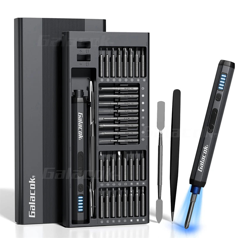 68-in-1 Precision Electric Screwdriver Set – 5-Torque Adjustable LED Light Mobile Phone & iPad Repair Kit
