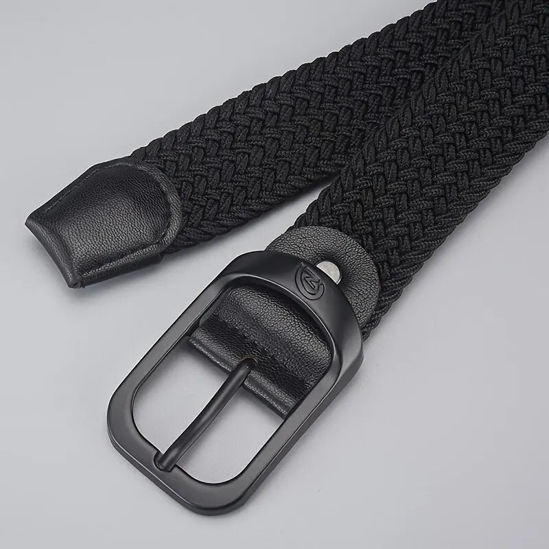Woven Elastic No-Hole Belt – Unisex Stretch Adjustable Belt for Outdoor, Climbing & Work (3.3 cm / 1.3 in)