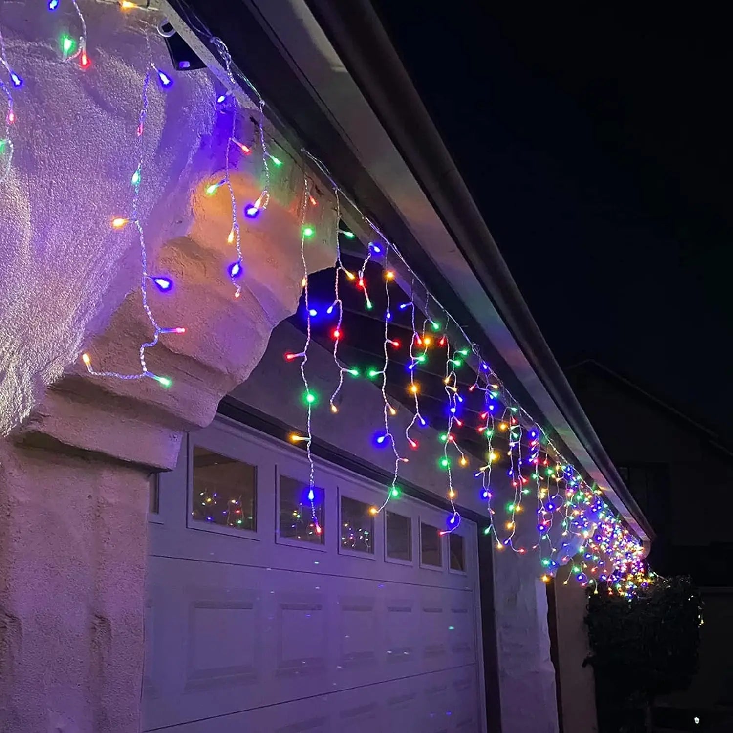 LED Icicle String Lights 4m (13ft) Outdoor Street Garland – 8 Modes Christmas & Holiday Lights