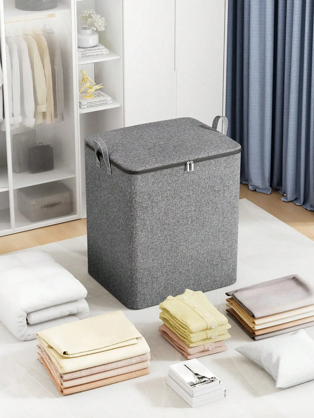 Foldable Large Capacity Clothing Storage Bag – Space-Saving Closet Organizer & Dust Cover