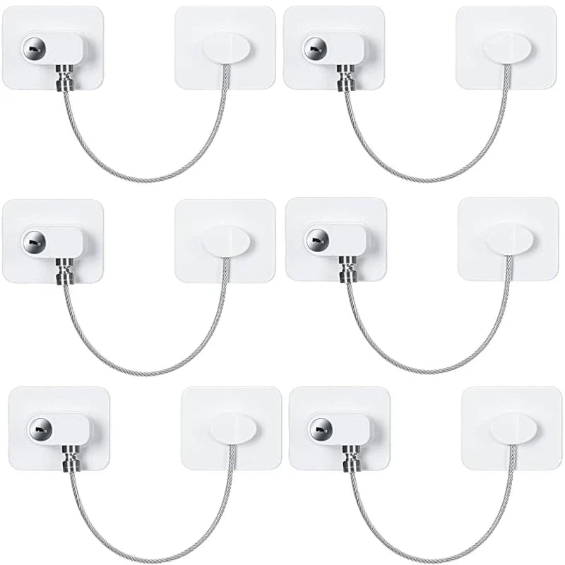 2/4/6-Pack Self-Adhesive Cabinet Locks with Keys — Baby Safety Locks for Fridge, Cabinets, Drawers, Doors & Appliances