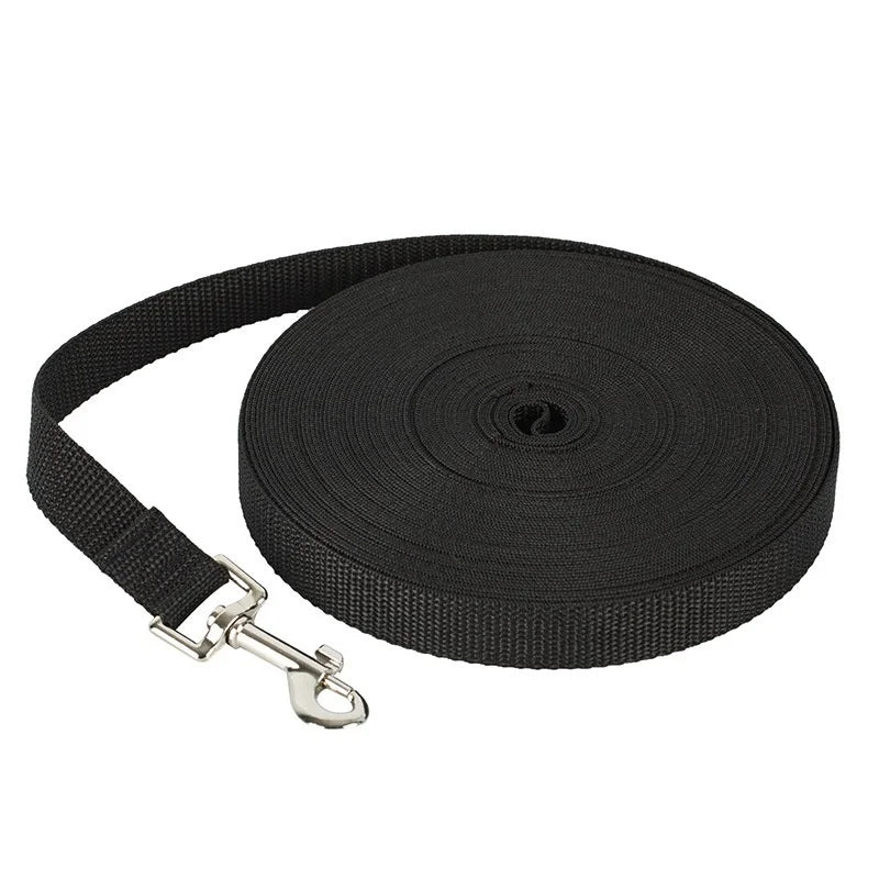 Nylon Long Dog Training Leash – Durable Quick-Release Long Line, 2 cm Wide, Multiple Lengths 4–66 ft (1.2–20 m) for Small to Large Dogs