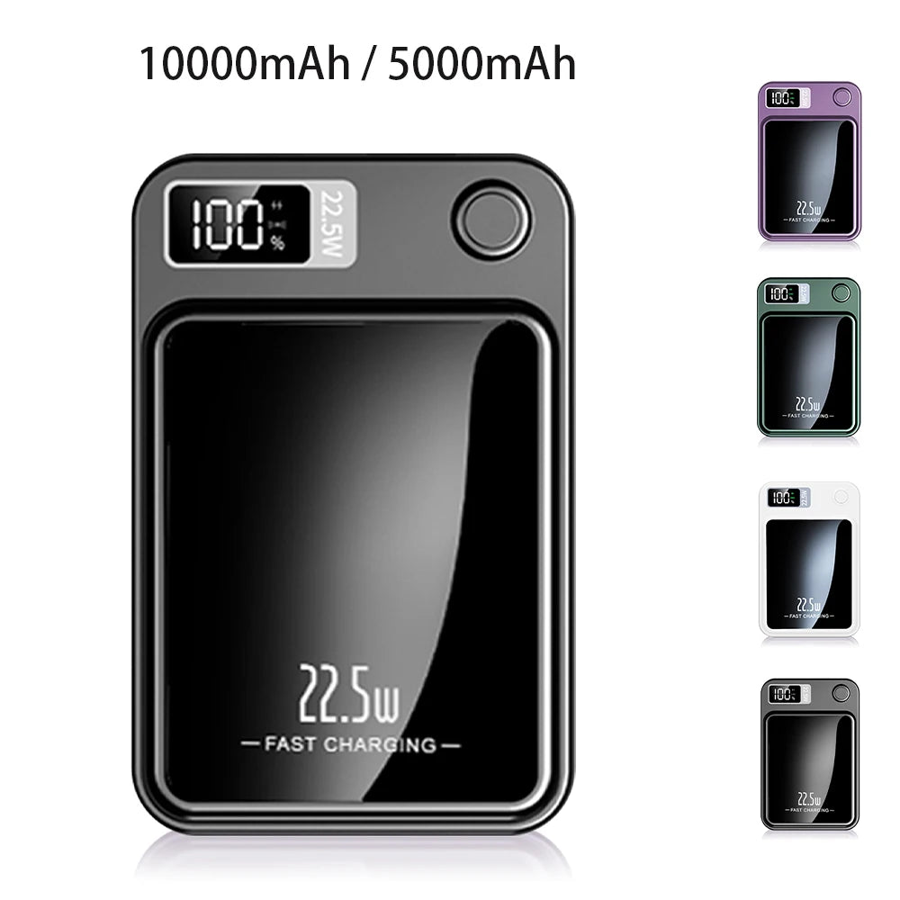 10000mAh Magnetic Wireless Power Bank PD 22.5W Fast Charge Portable Charger with Digital Display & Dual USB