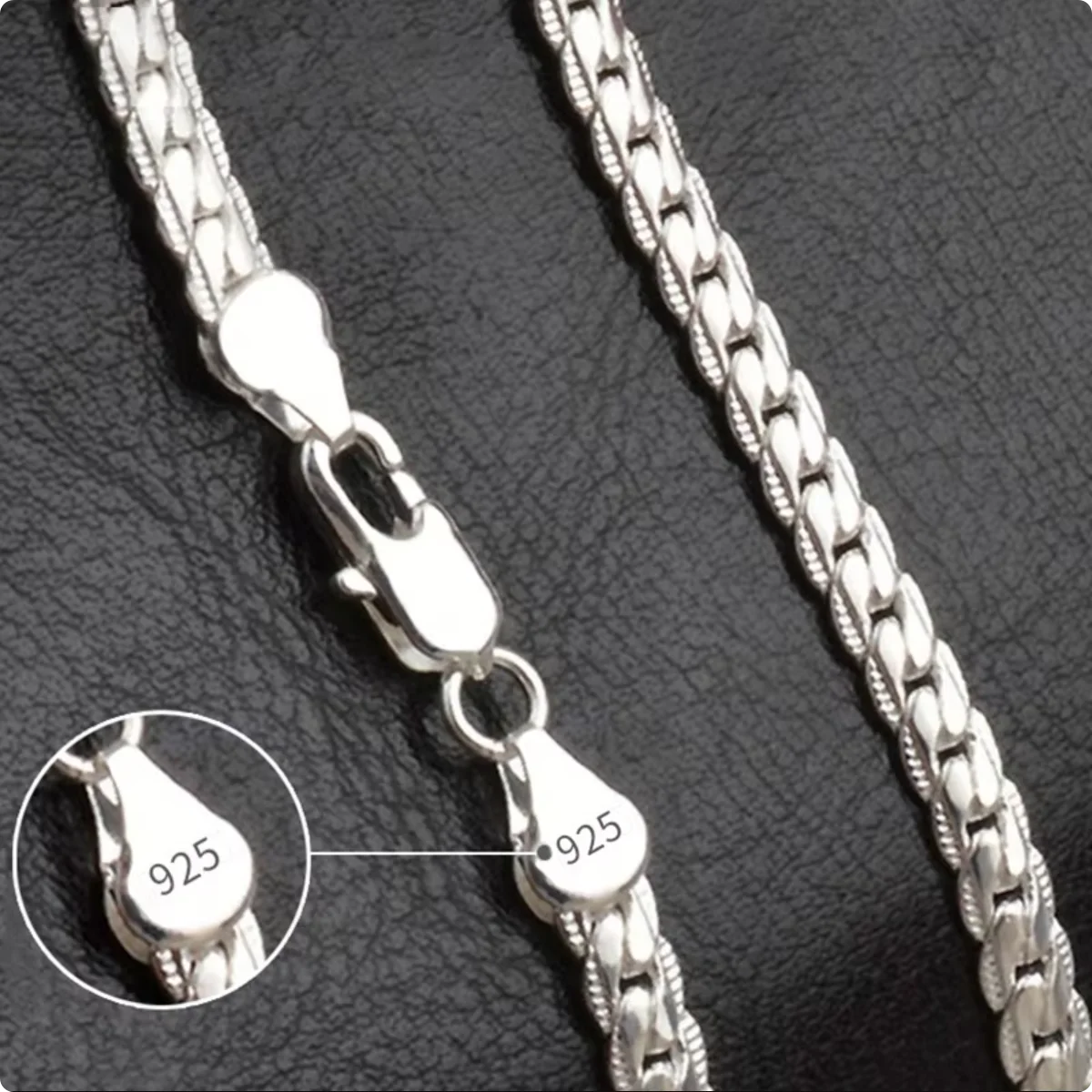6mm Sideways Necklace — 925 Sterling Silver, Gold or Silver Color, 8/18/20/24 in (20.3/45.7/50.8/61.0 cm) Chain, Wedding & Engagement Jewelry