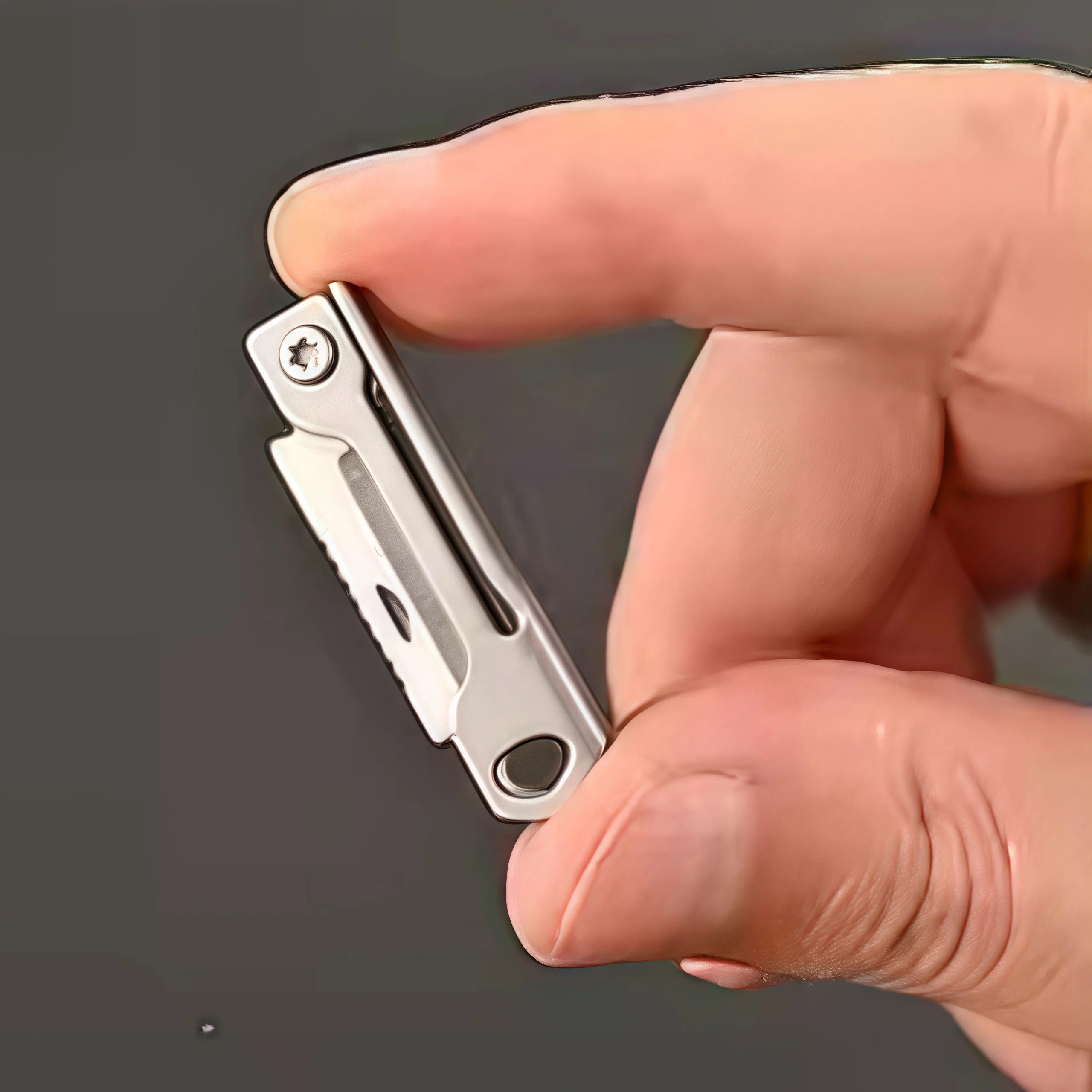 Mini Stainless Steel Folding Knife Keychain – Multi-Function Pocket EDC Tool for Camping & Outdoor