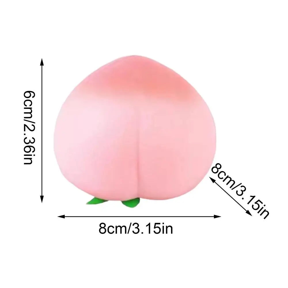 Slow-Rising Peach Squeeze Toy Stress Ball - Sensory Fidget for Stress Relief (3.15 x 3.15 x 2.36 in / 8 x 8 x 6 cm)
