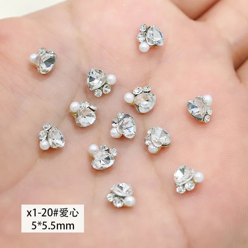 10-Pack Mini Nail Art Charms - Hearts, Butterflies view 6